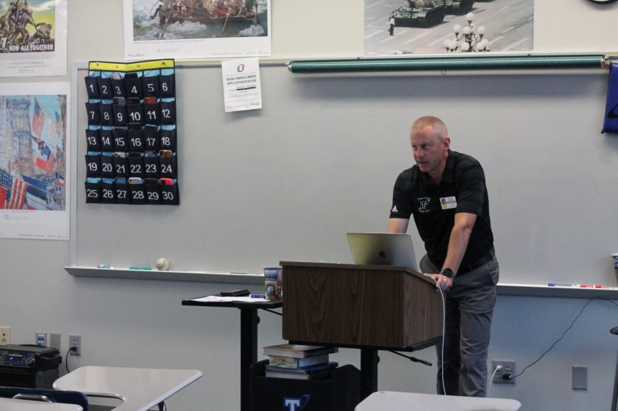 Mr Keller teaches classroom