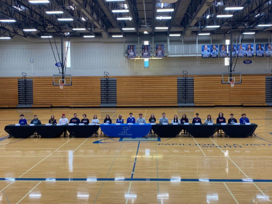 A small portion of all senior athletes who signed to play their sport in college. (photo courtesy: Bubba Penas)