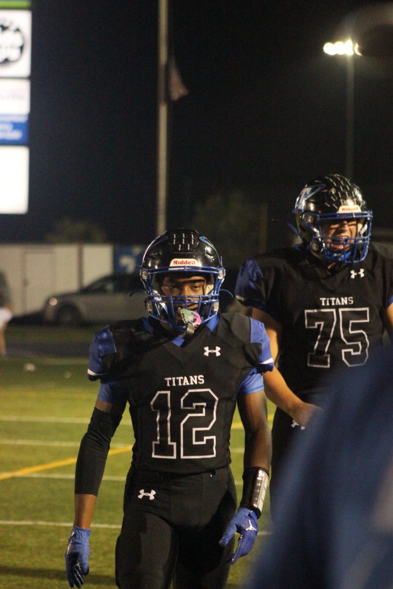 Roy Skoerboe, 12th, laser focused during a home game. 