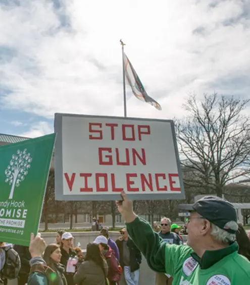 Among its legislative actions, Sandy Hook Promise has advocated for background checks on gun sales.