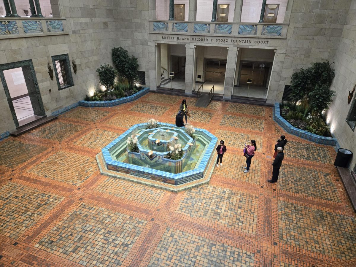 The Joslyn's fountain, found between the galleries.