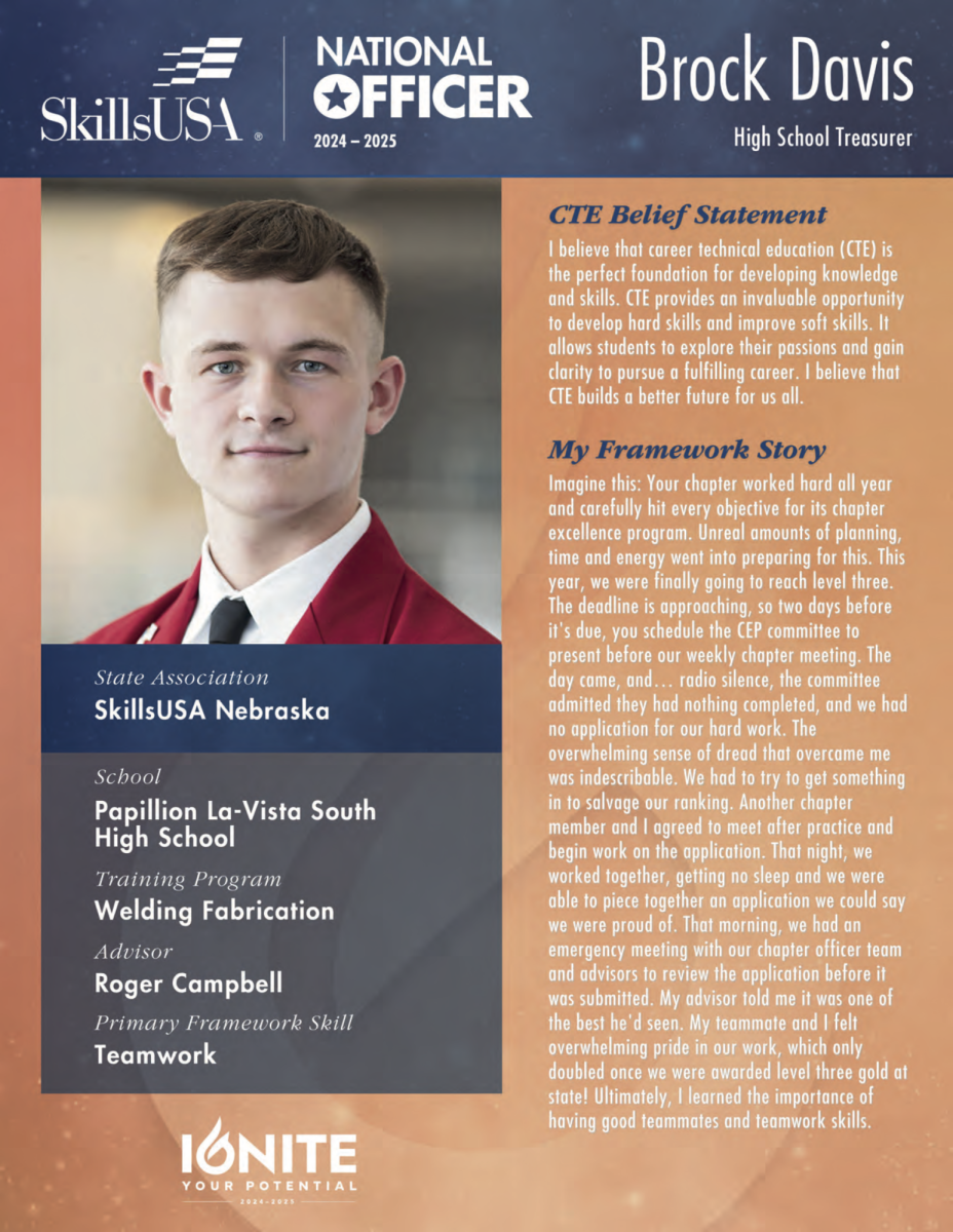 Brock Davis serving as National Officer in SkillsUSA.