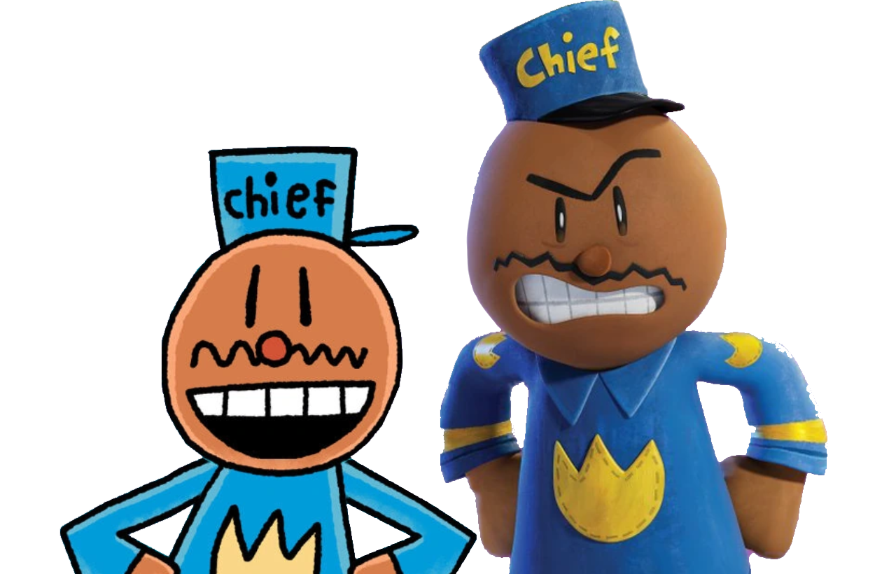 The animated "Chief" edited to stand next to his novel counterpart.