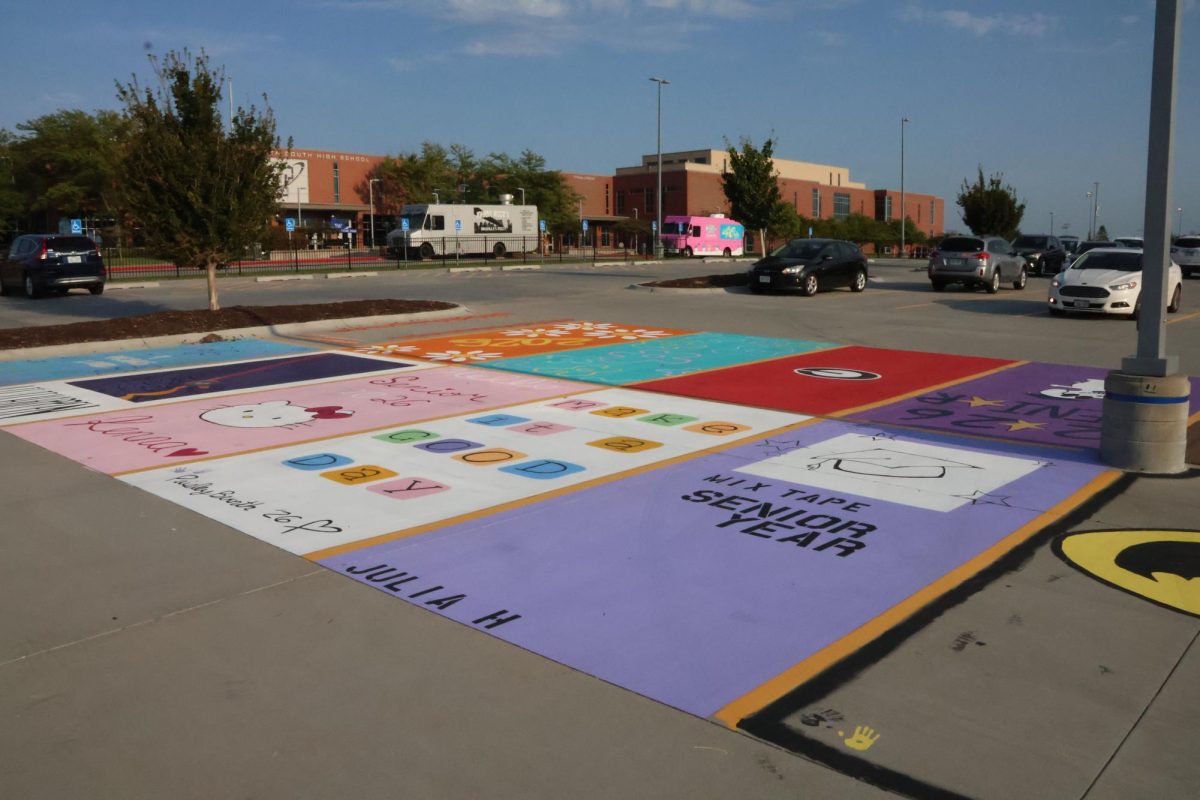 Senior parking spots add a splash of color to the scene for StreetFest on Aug. 15. 