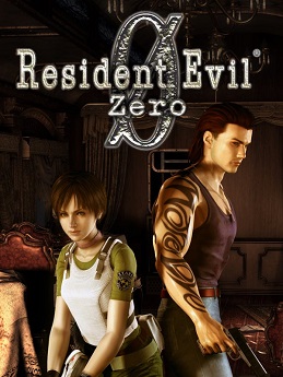 The cover for the North American copy of Resident Evil 0, featuring the protagonists Rebecca Chambers (left) and Billy Coen (right).